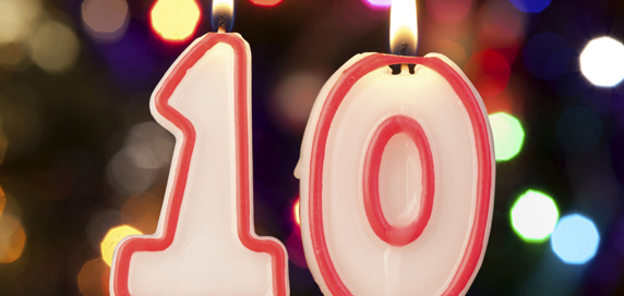 Number 10 candles