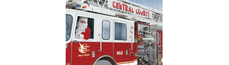 Santa in firetruck
