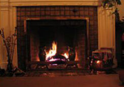 Fire in a fireplace